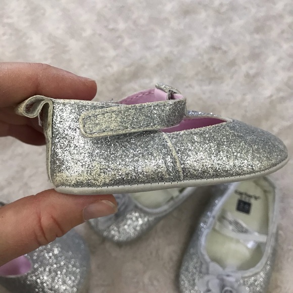 Carter’s Silver Glitter Baby Girl Shoe Bundle - Picture 7 of 7